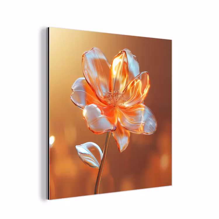 Aluminium schilderij - Glazen - Bloem - Zonlicht — 1