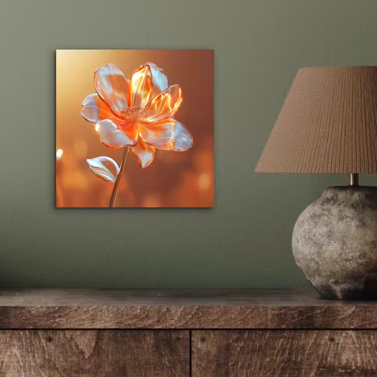 Aluminium schilderij - Glazen - Bloem - Zonlicht — 3