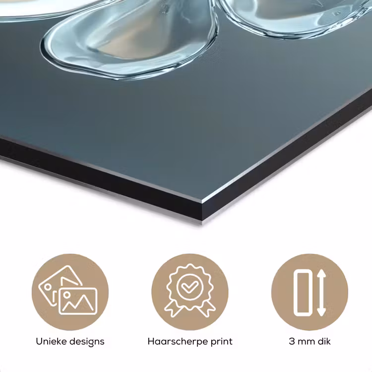 Aluminium schilderij - Kristal - Bloemen - Grijs — 7