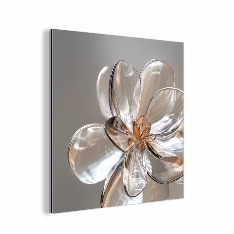 Aluminium schilderij - Bloem - Glazen - Doorzichtig — 1