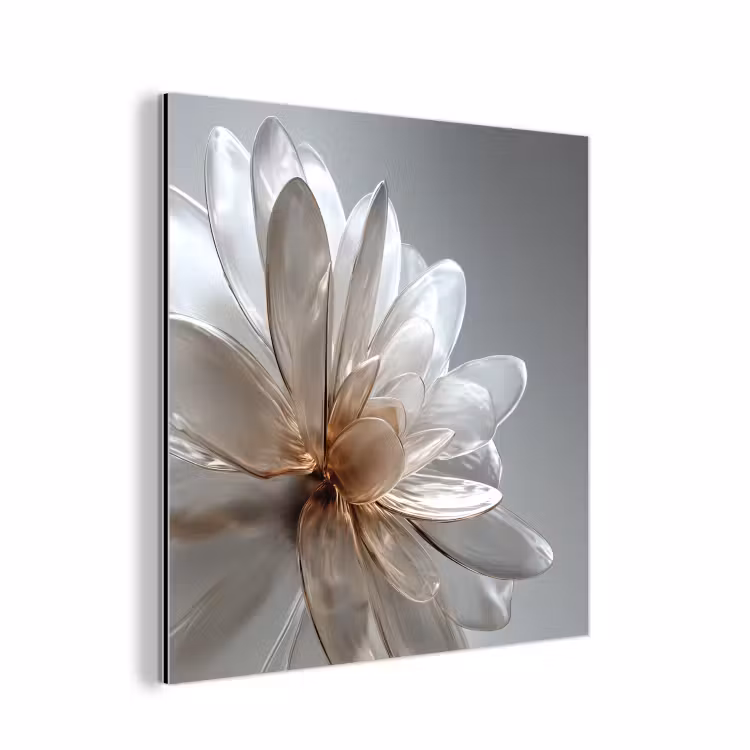 Aluminium schilderij - Bloem - Wit - Neutraal — 1