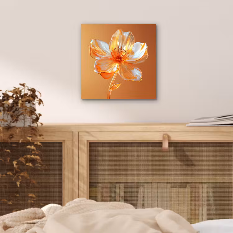 Aluminium schilderij - Glazen - Bloem - Oranje — 4