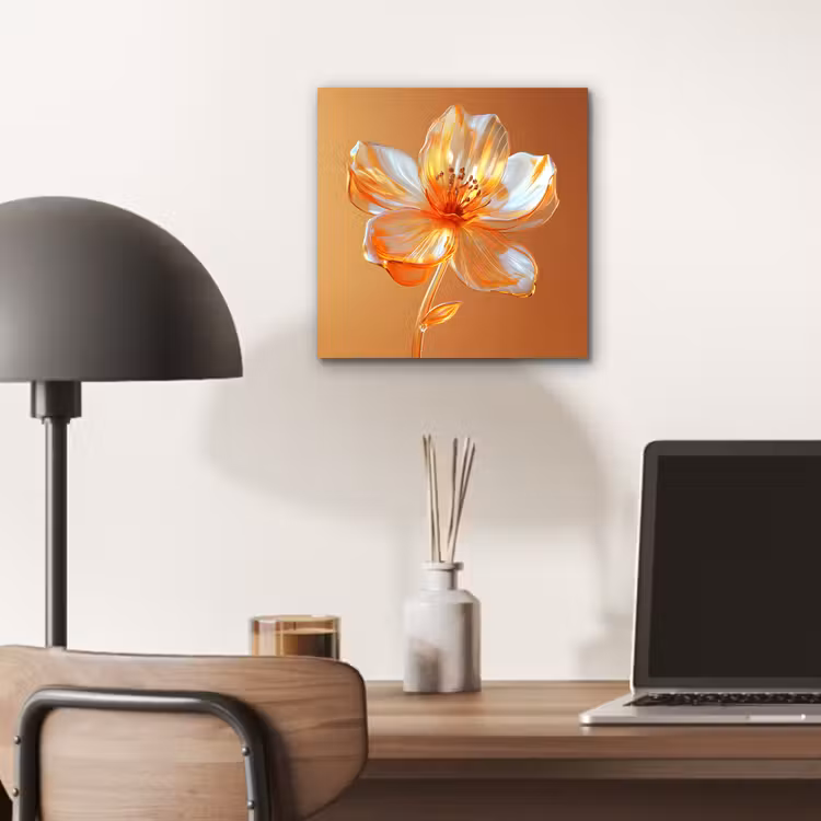 Aluminium schilderij - Glazen - Bloem - Oranje — 6