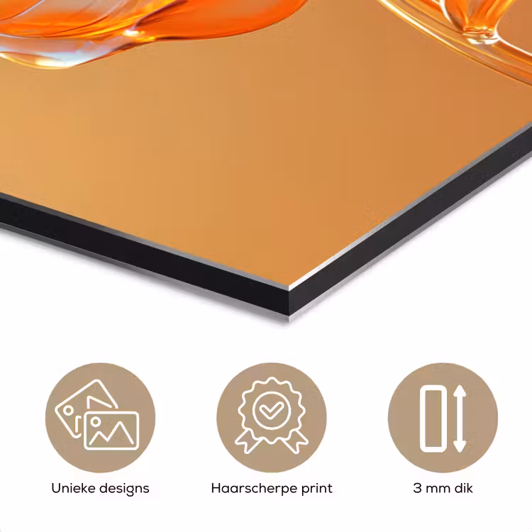 Aluminium schilderij - Glazen - Bloem - Oranje — 7