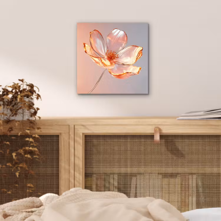 Aluminium schilderij - Glazen - Bloem - Roze — 4