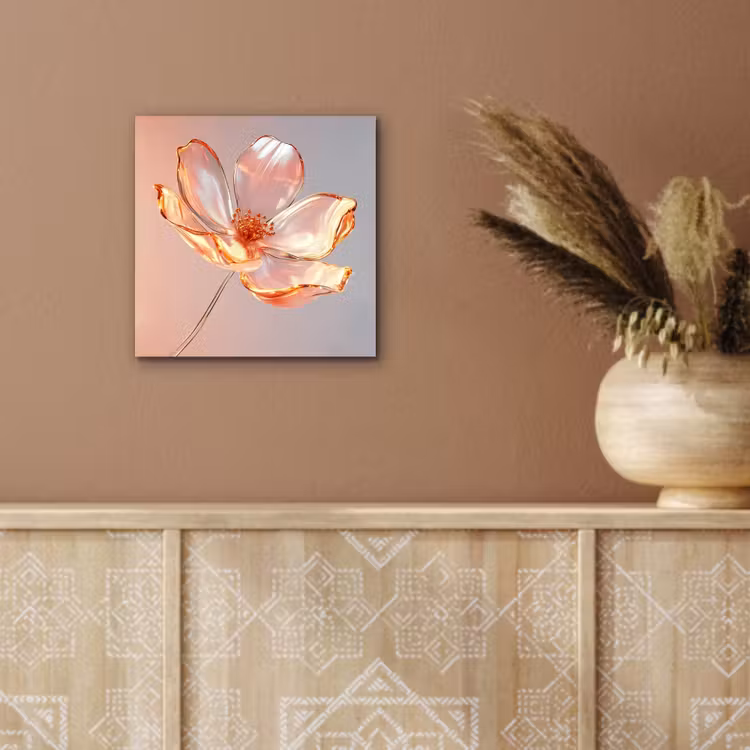 Aluminium schilderij - Glazen - Bloem - Roze — 5