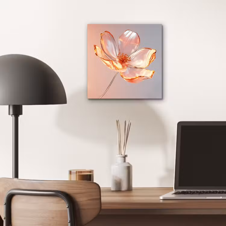 Aluminium schilderij - Glazen - Bloem - Roze — 6