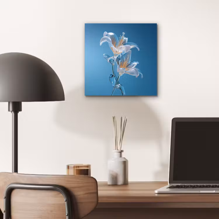 Aluminium schilderij - Lelies - Blauw - Glazen — 6