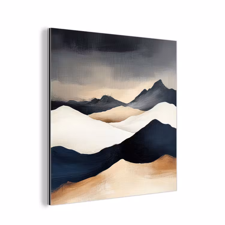 Aluminium schilderij - Bergen - Donkerblauw - Landschap — 1