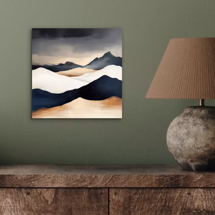 Aluminium schilderij - Bergen - Donkerblauw - Landschap — 3