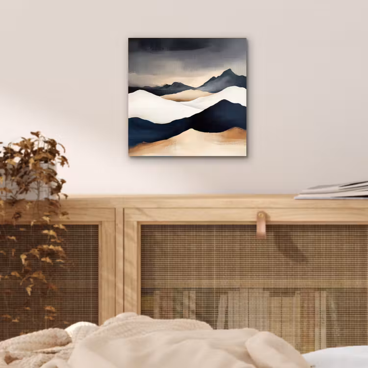 Aluminium schilderij - Bergen - Donkerblauw - Landschap — 4