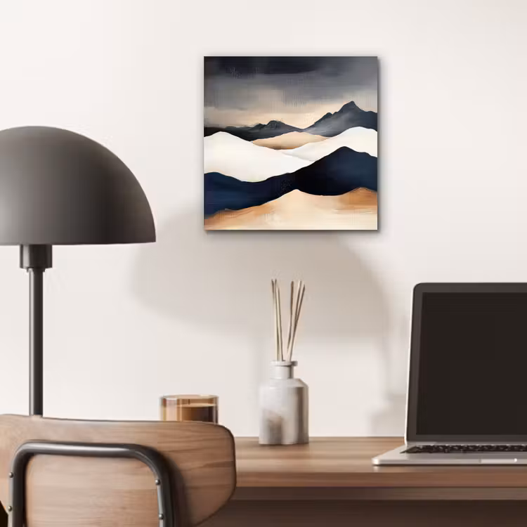 Aluminium schilderij - Bergen - Donkerblauw - Landschap — 6
