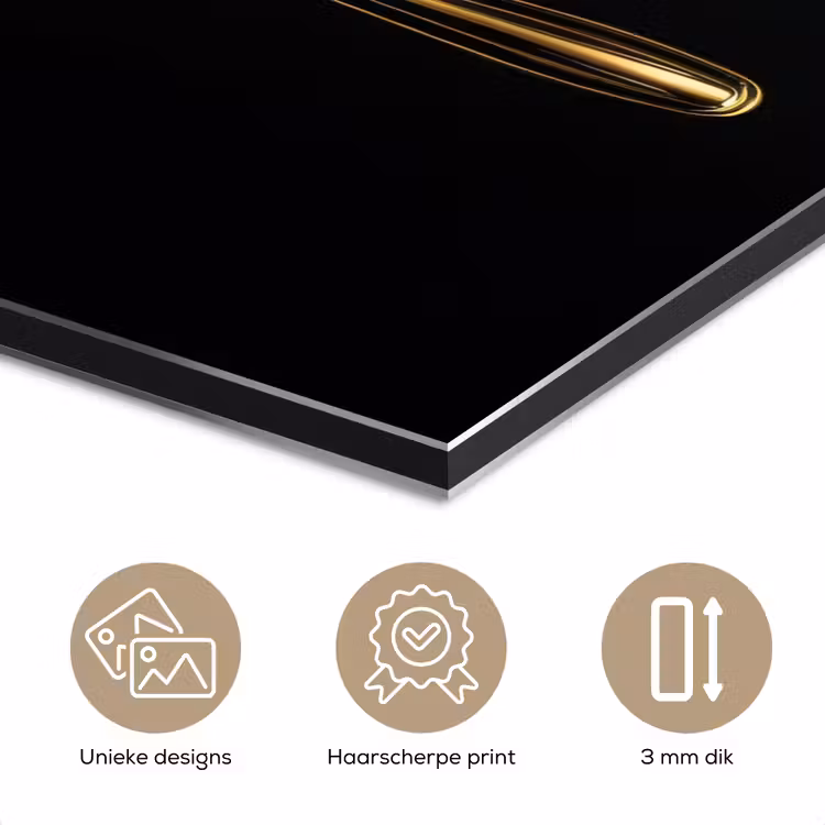 Aluminium schilderij - Bestek - Goud - Mes - Vork — 7