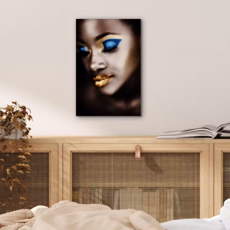Aluminium schilderij - Black and Gold - Vrouw - Make up — 4
