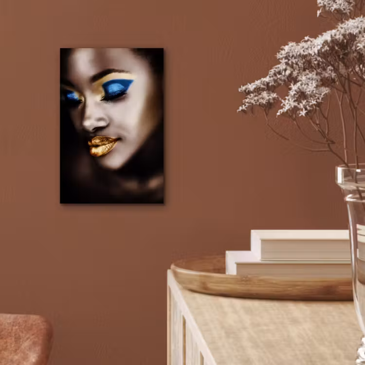Aluminium schilderij - Black and Gold - Vrouw - Make up — 5