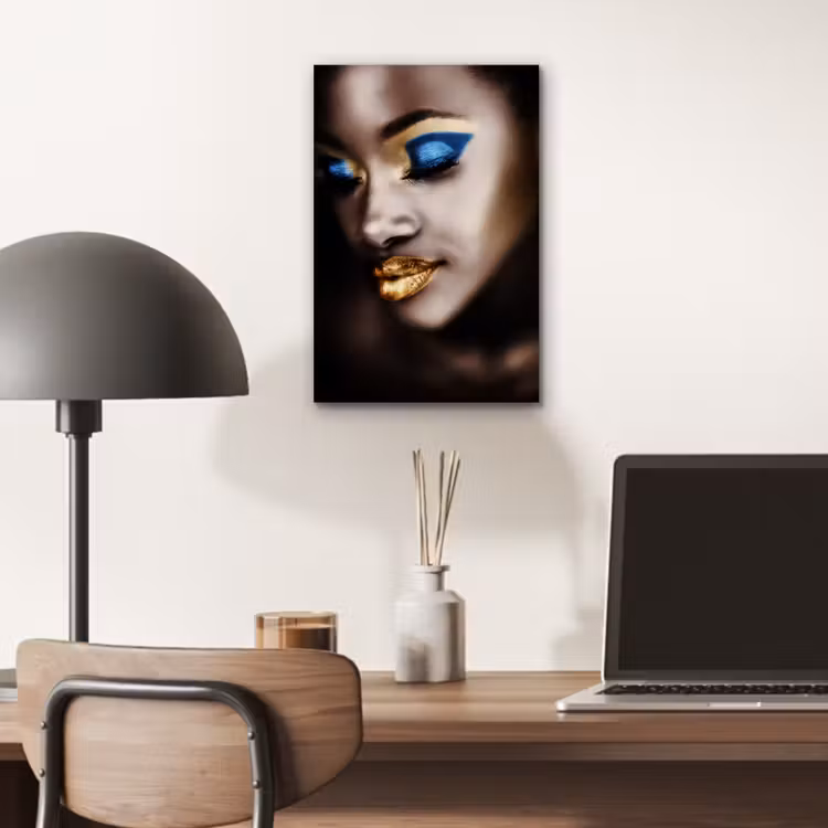 Aluminium schilderij - Black and Gold - Vrouw - Make up — 6