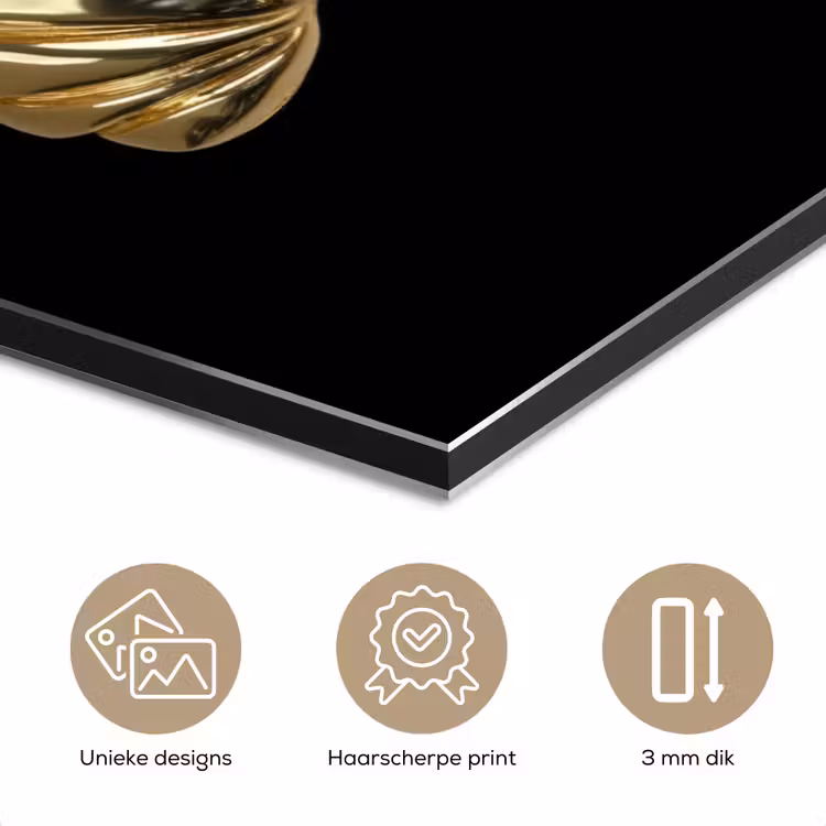 Aluminium schilderij - Croissant - Brood - Goud - Zwart — 7