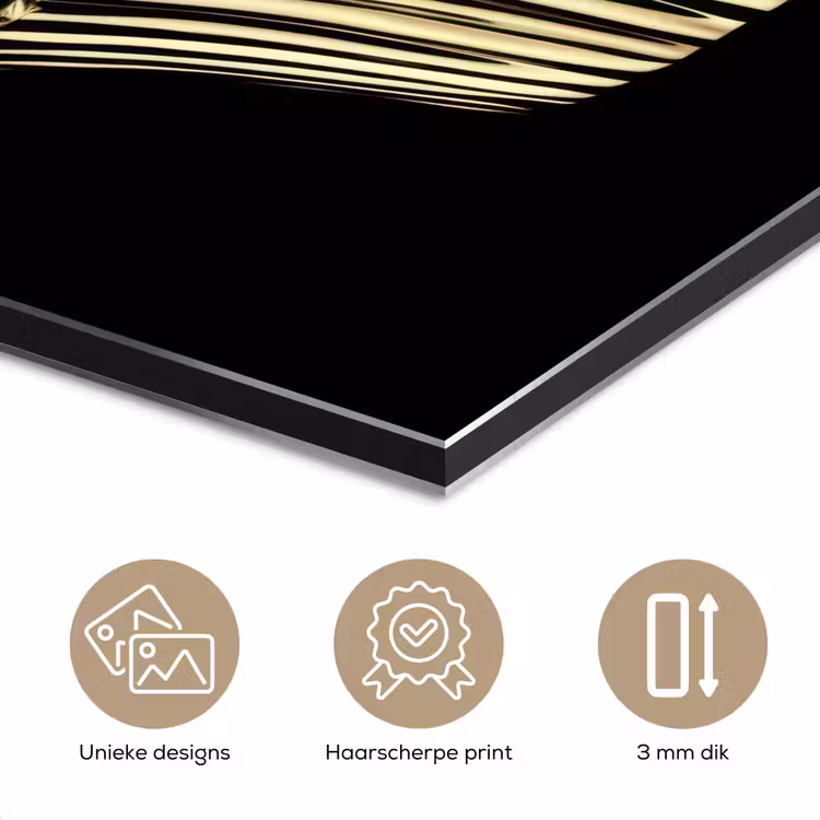 Aluminium schilderij - Cupcake - Eten - Goud - Zwart — 7