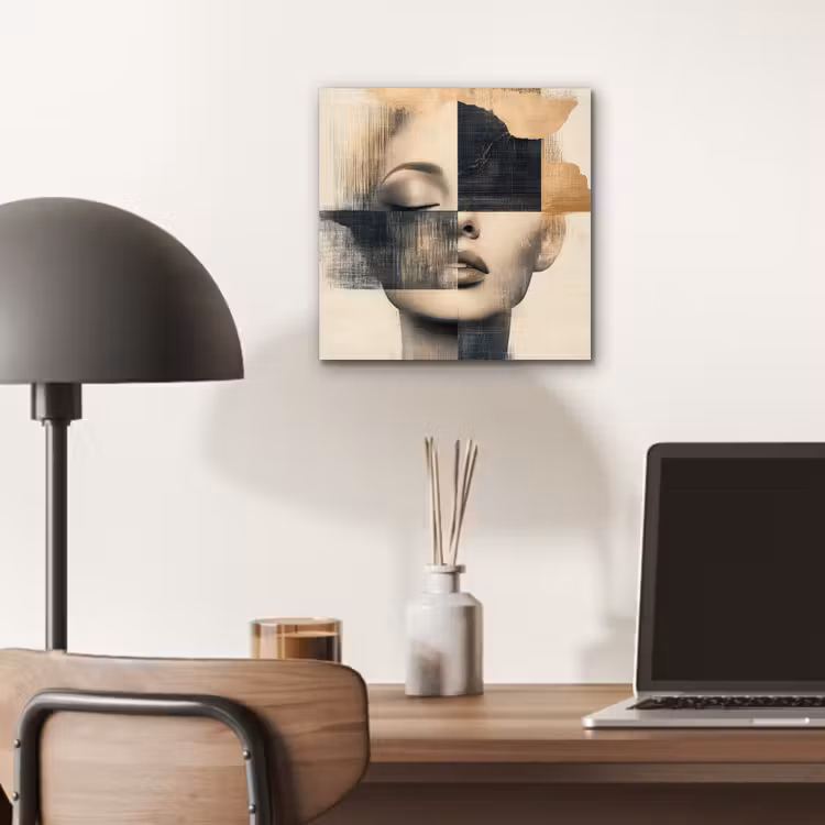 Aluminium schilderij - Goud - Vrouw - Rechthoeken — 6