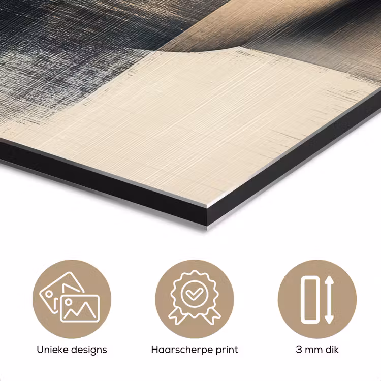 Aluminium schilderij - Goud - Vrouw - Rechthoeken — 7