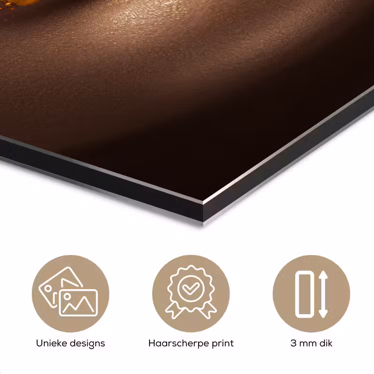 Aluminium schilderij - Goud - Vrouw - Verf - Lippen - Luxe — 7