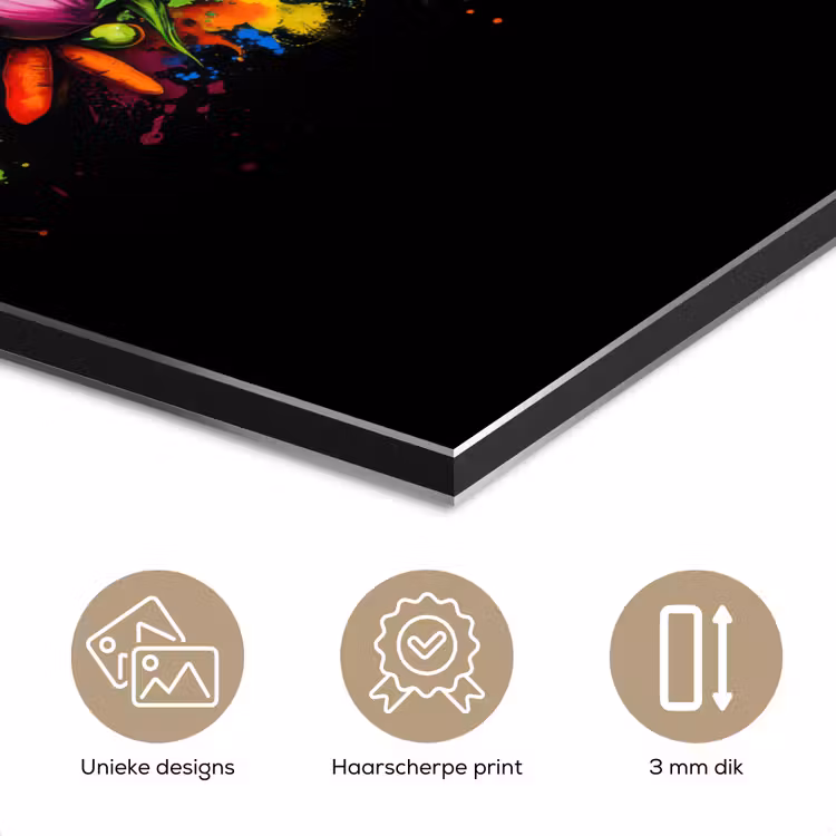 Aluminium schilderij - Groente - Eten - Kruiden - Graffiti - Koken — 7