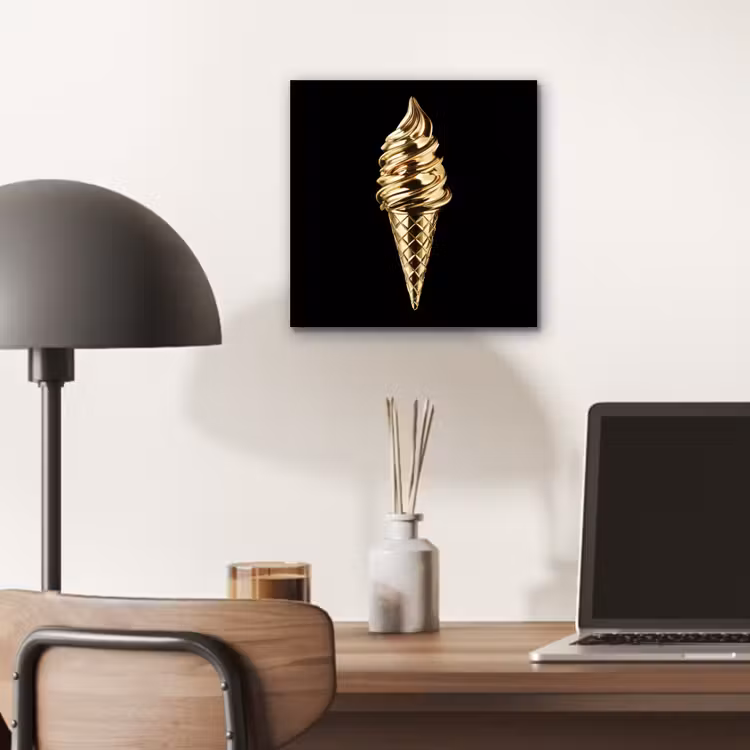Aluminium schilderij - Ijs - Goud - Zwart - Eten — 6