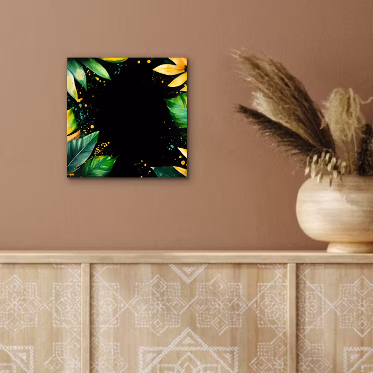 Aluminium schilderij - Bladeren - Groen - Geel - Verf - Jungle — 5