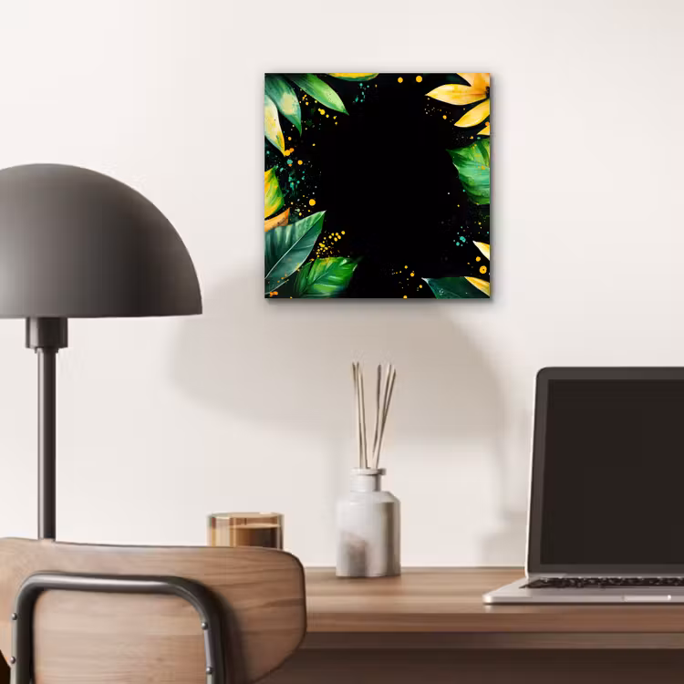 Aluminium schilderij - Bladeren - Groen - Geel - Verf - Jungle — 6