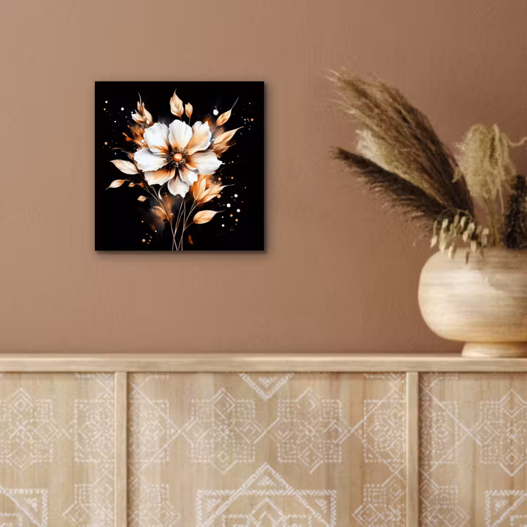 Aluminium schilderij - Bloem - Verf - Goud - Graffiti - Modern — 5