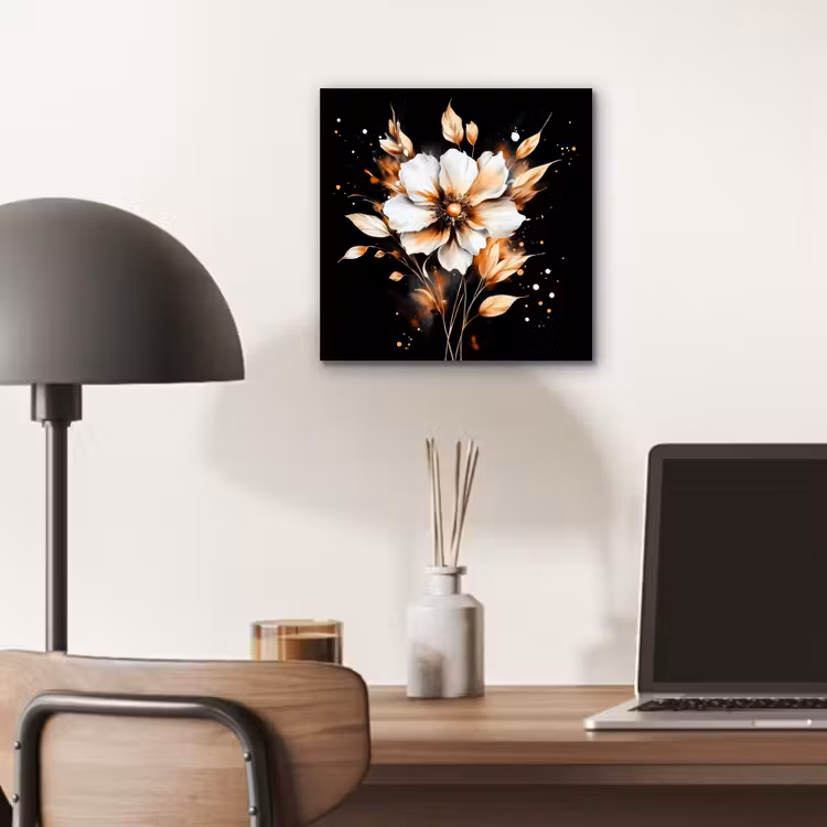 Aluminium schilderij - Bloem - Verf - Goud - Graffiti - Modern — 6