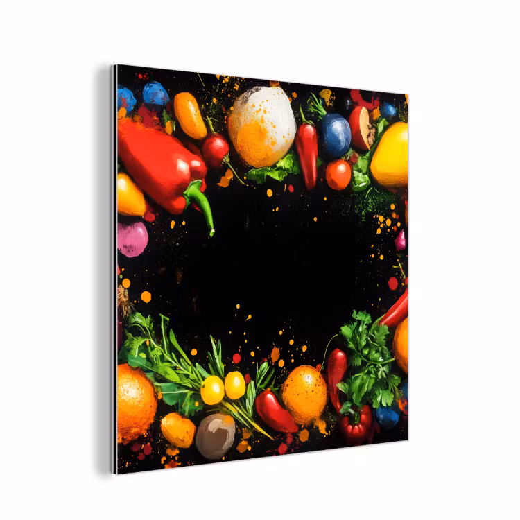 Aluminium schilderij - Groente - Graffiti - Kleurrijk - Koken - Abstract — 1