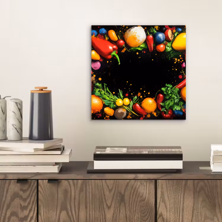 Aluminium schilderij - Groente - Graffiti - Kleurrijk - Koken - Abstract — 2