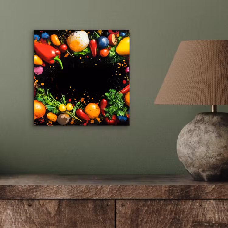 Aluminium schilderij - Groente - Graffiti - Kleurrijk - Koken - Abstract — 3