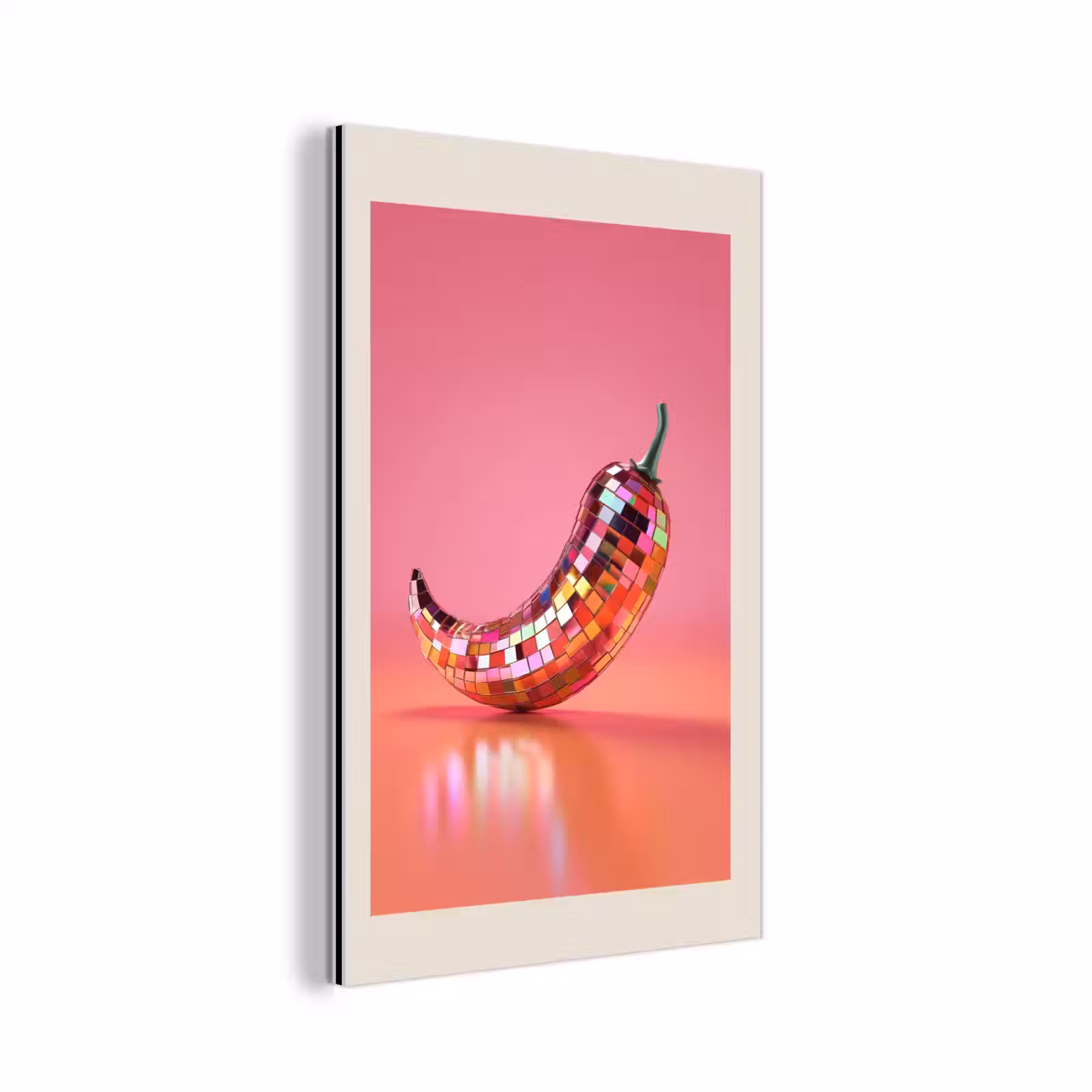 Aluminium schilderij - Disco - Peper - Roze — 1
