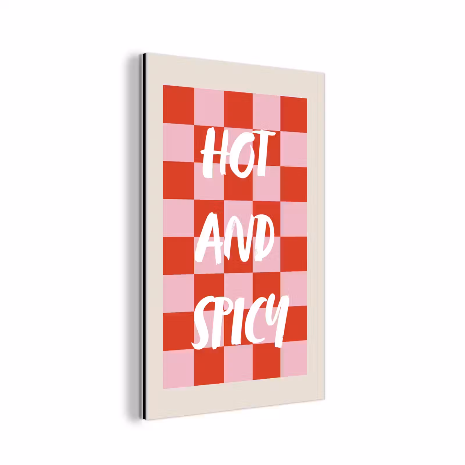 Aluminium schilderij - Hot - Spicy - Geruit - Rood — 1