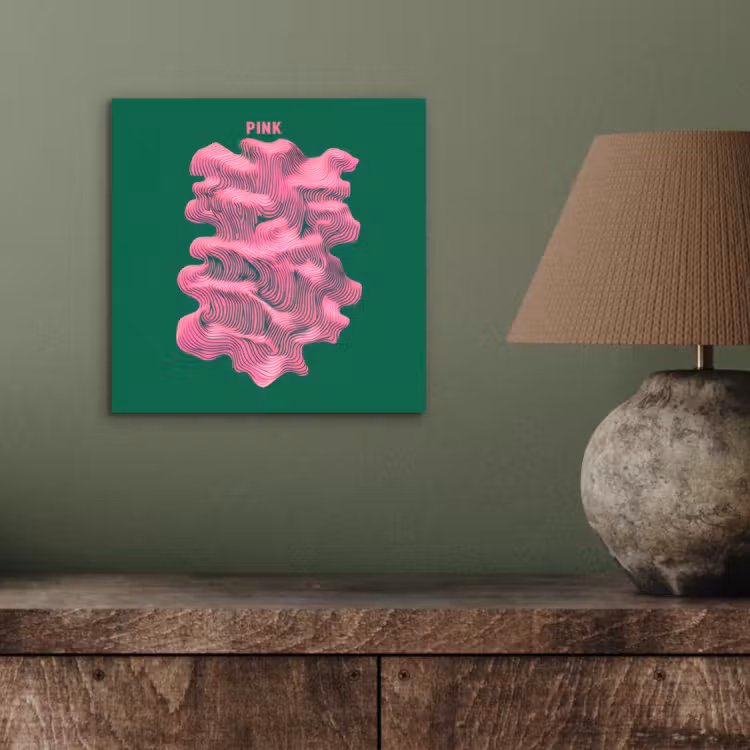 Aluminium schilderij - Abstract - Pink - Lijnen - Groen — 3