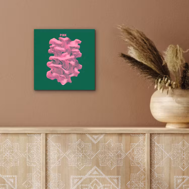 Aluminium schilderij - Abstract - Pink - Lijnen - Groen — 5