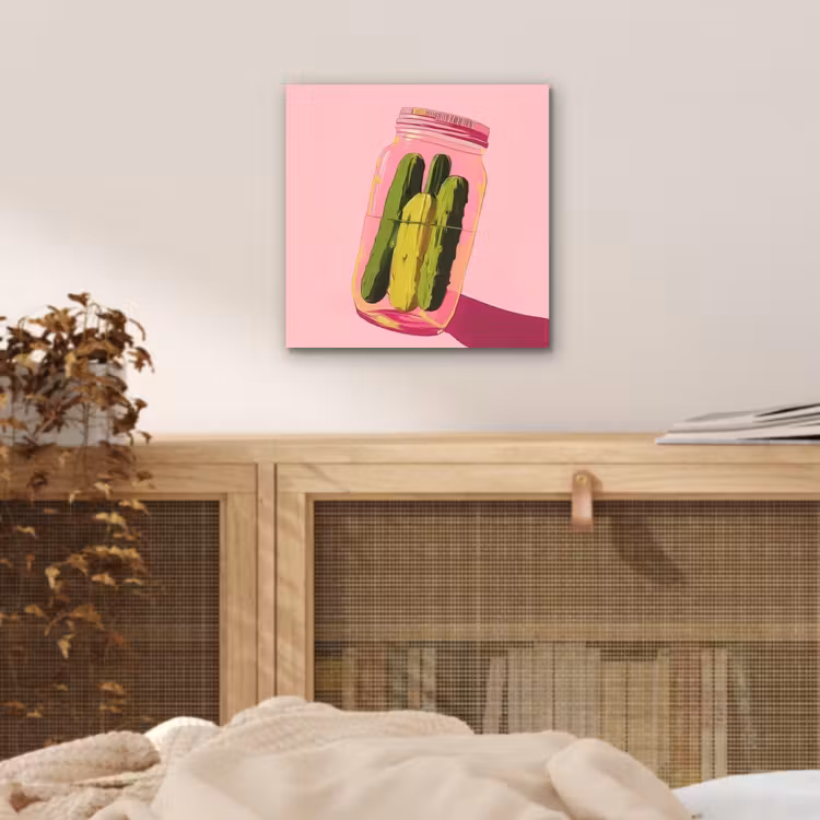 Aluminium schilderij - Augurken - Pot - Schaduw - Roze — 4