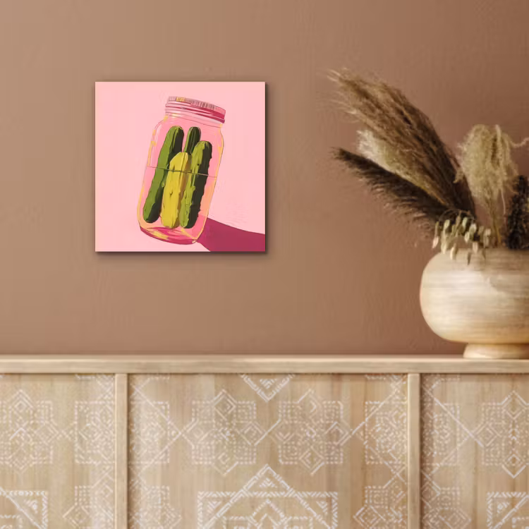 Aluminium schilderij - Augurken - Pot - Schaduw - Roze — 5