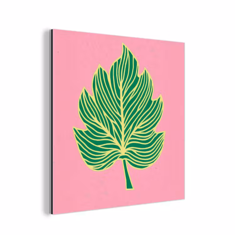 Aluminium schilderij - Blad - Groen - Illustratie - Minimalistisch — 1