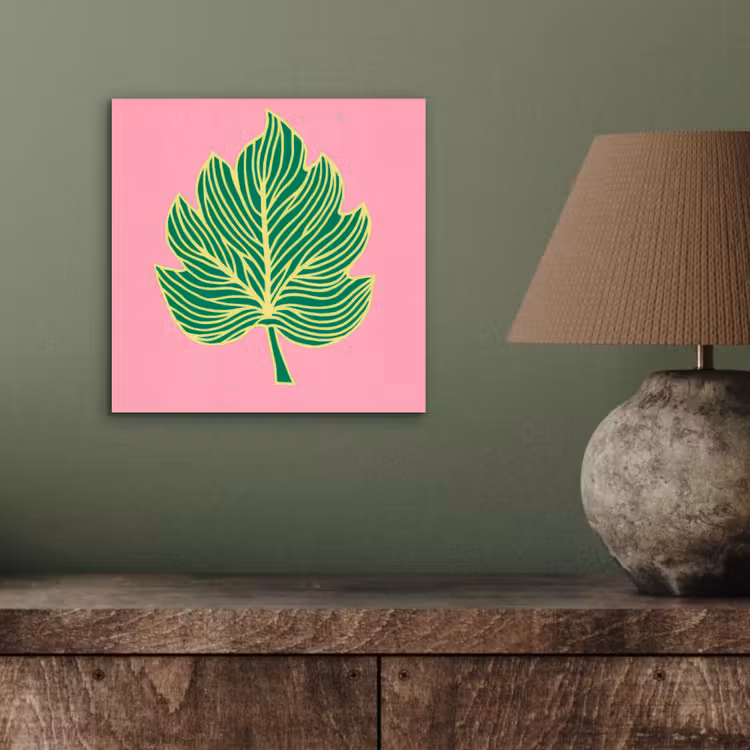 Aluminium schilderij - Blad - Groen - Illustratie - Minimalistisch — 3
