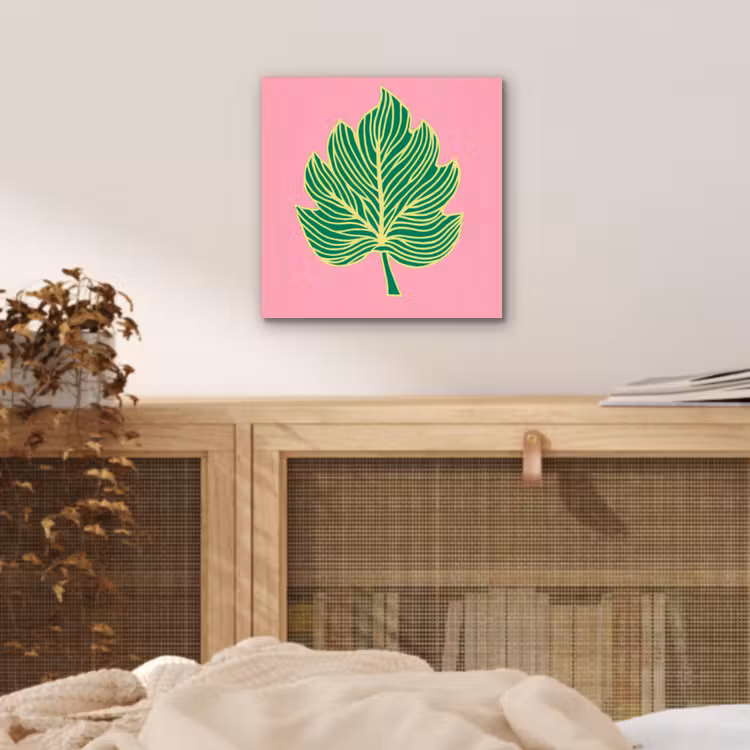 Aluminium schilderij - Blad - Groen - Illustratie - Minimalistisch — 4