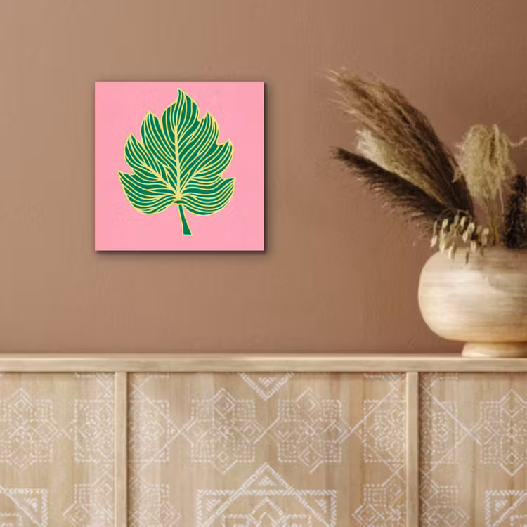 Aluminium schilderij - Blad - Groen - Illustratie - Minimalistisch — 5