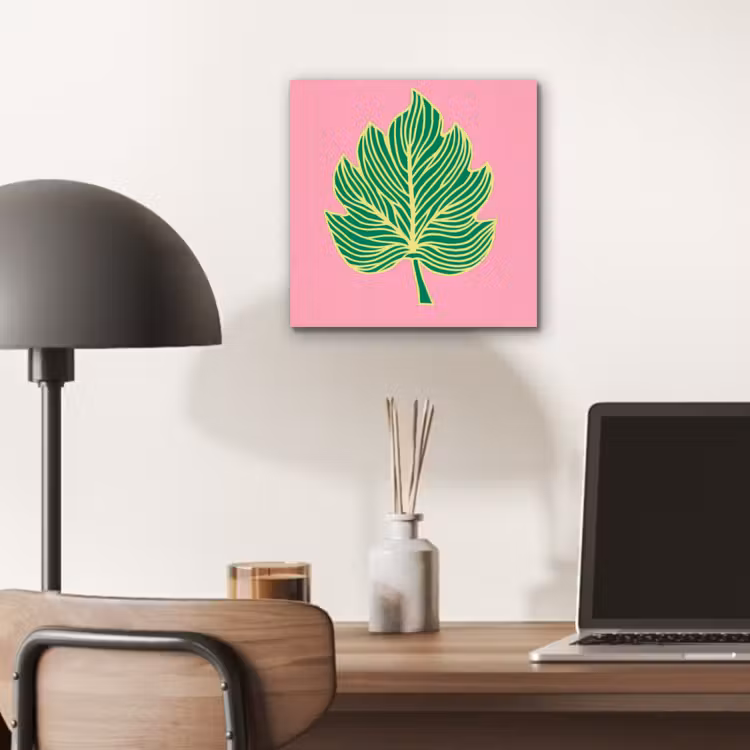 Aluminium schilderij - Blad - Groen - Illustratie - Minimalistisch — 6