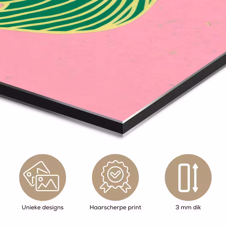 Aluminium schilderij - Blad - Groen - Illustratie - Minimalistisch — 7