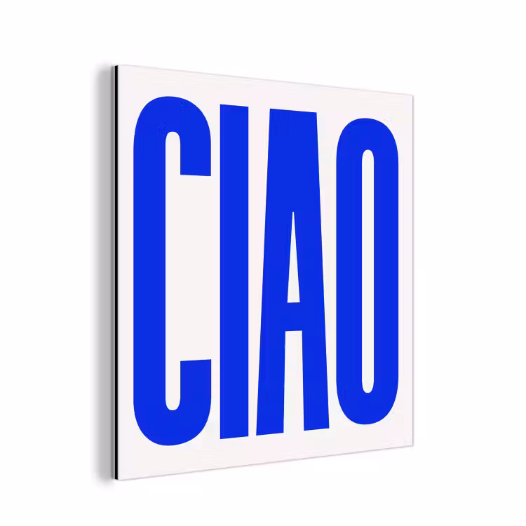 Aluminium schilderij - Ciao - Hoofdletters - Blauw - Minimalistisch — 1