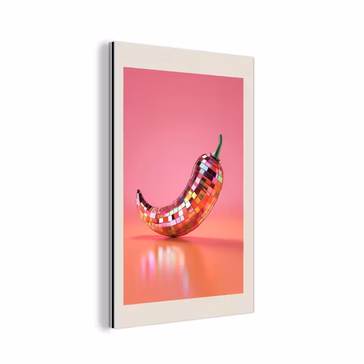 Aluminium schilderij - Disco - Peper - Roze — 1