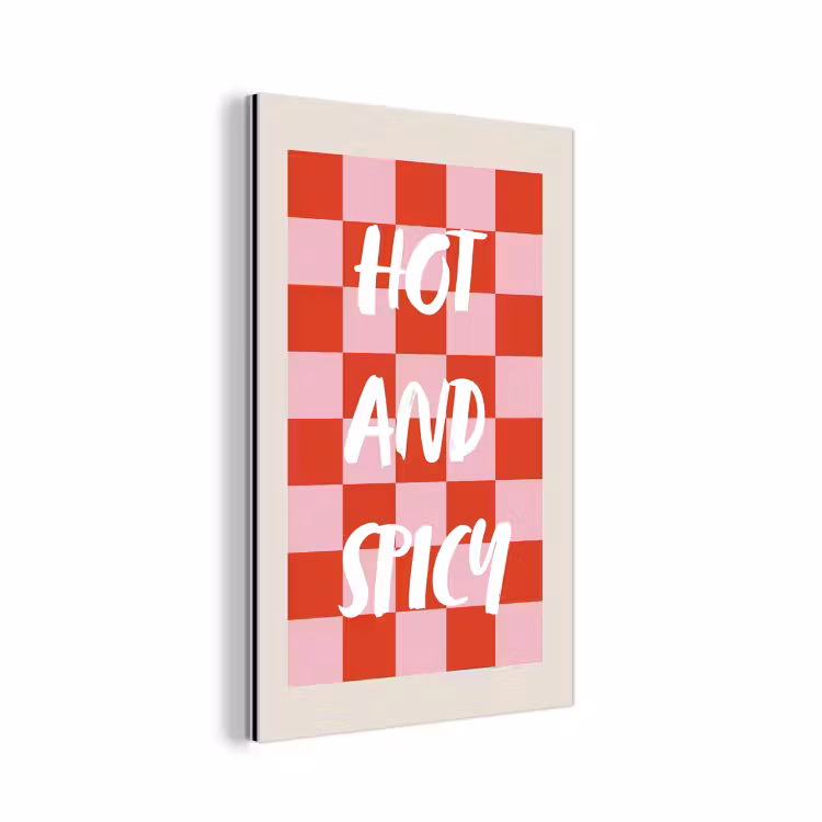Aluminium schilderij - Hot - Spicy - Geruit - Rood — 1