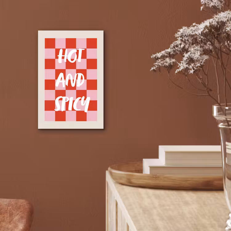 Aluminium schilderij - Hot - Spicy - Geruit - Rood — 5